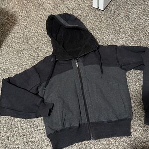 Black and Gray Hooded Jacket
